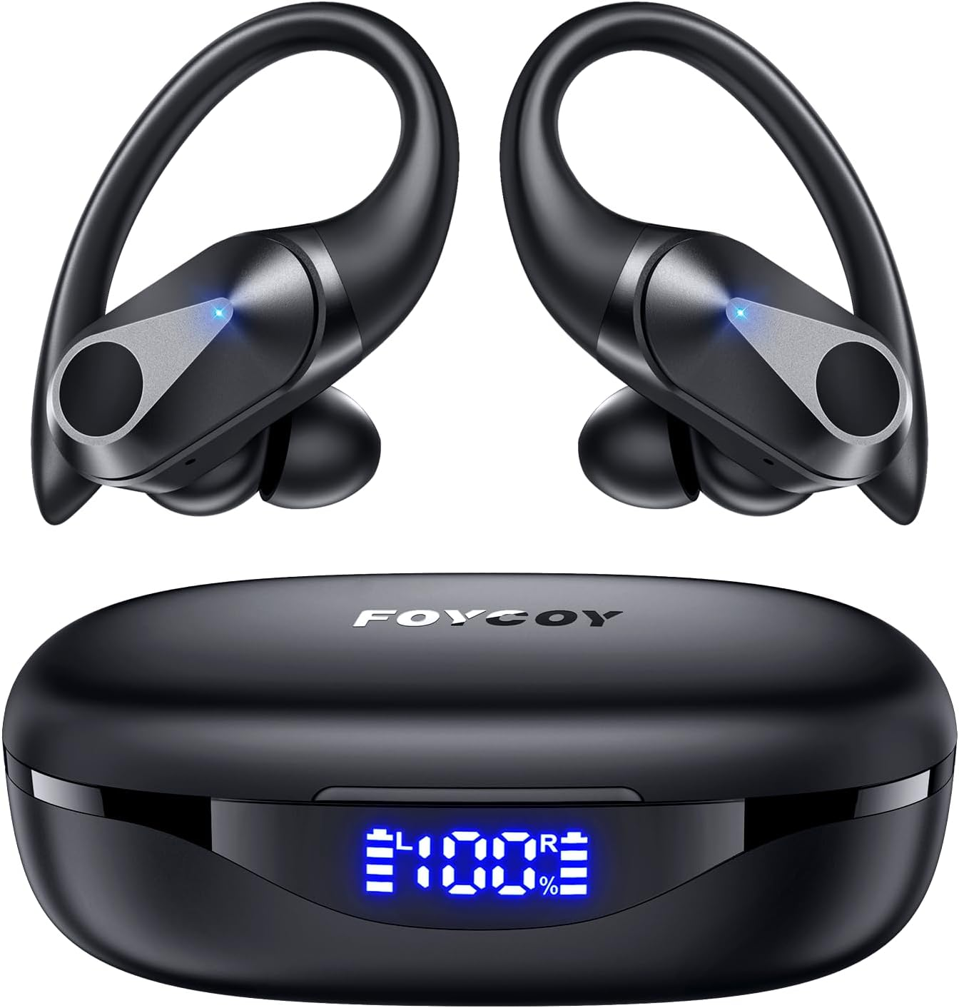 Wireless Earbuds Bluetooth Headphones 90Hrs Playtime Ear Buds IPX7 Waterproof Sports Earphones Wireless Charging Case Over-Ear Earhooks Headest
