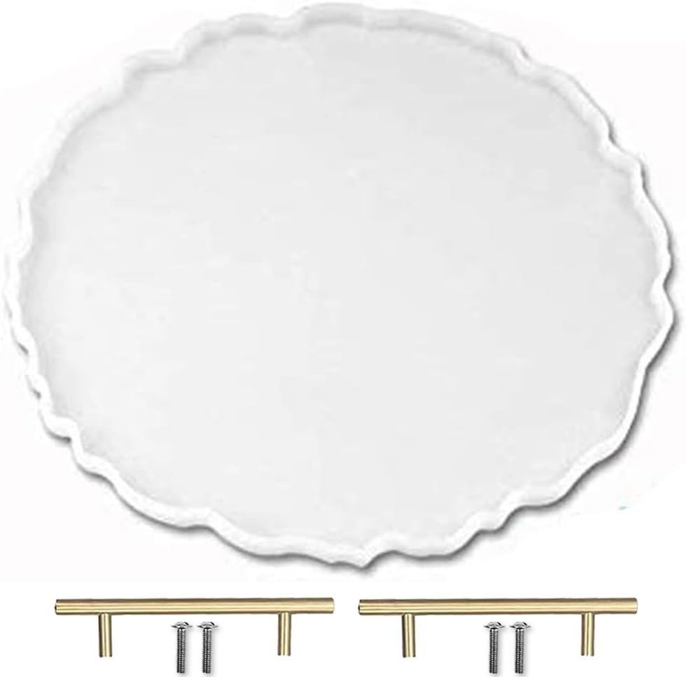 13 Inches Large Silicone Tray Mold, Big Geode Silicone Mold for Resin, Irregular Shaped round Resin Geode Tray Molds for Making Resin Craft DIY Home Decoration