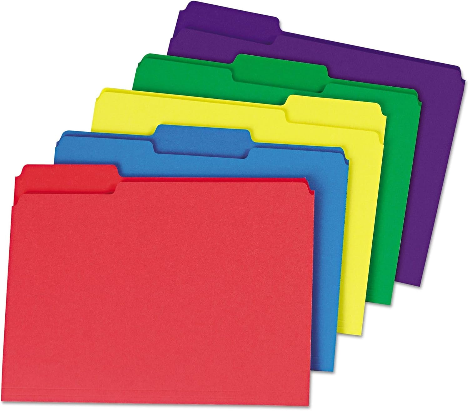 Deluxe Heavyweight File Folders, 1/3-Cut Tabs: Assorted, Letter Size, 0.75