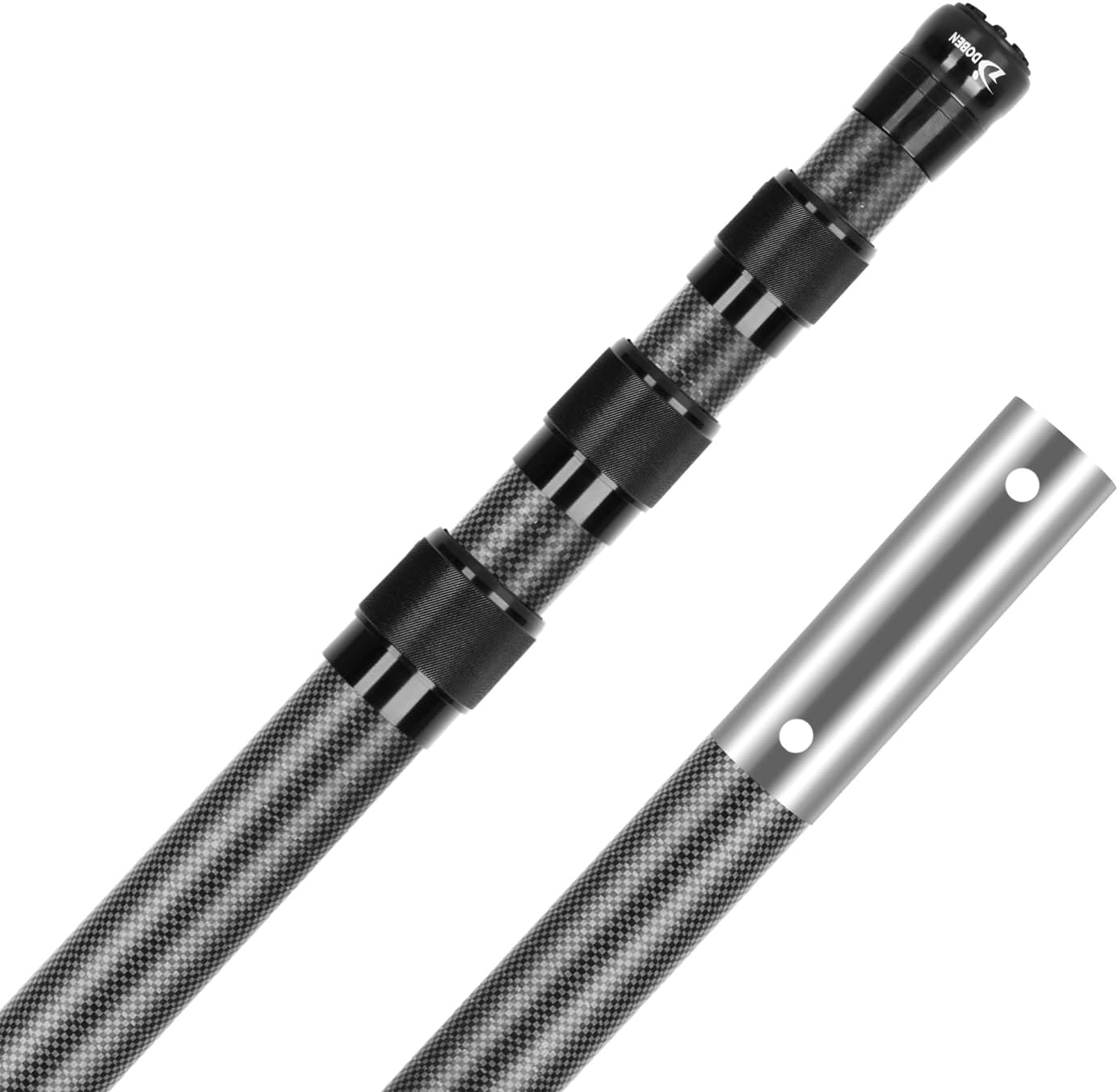 Carbon Fiber Pool Pole, Professional Ultralight Pool Poles 3.7 to 12 FT, Telescoping Lightweight Pool Cleaning Pole, Heavy Duty Pool Pole for Skimmer Net, Brush, Vacuum Head 12FT