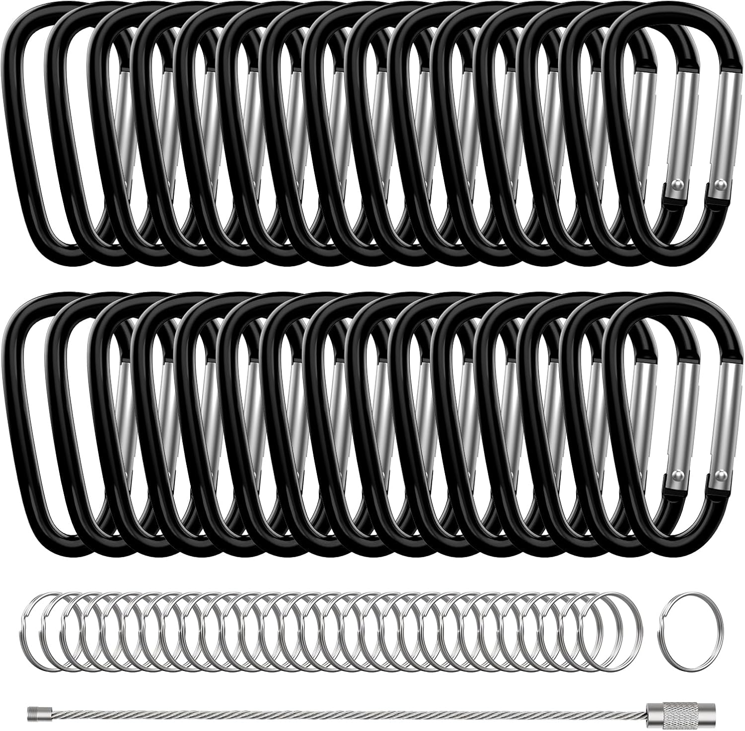 30PCS Aluminum Carabiner Clips, 2