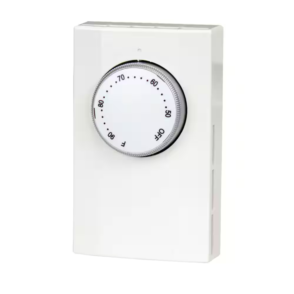 Line Voltage Double Pole Mechanical Bi-Metal Thermostat in White