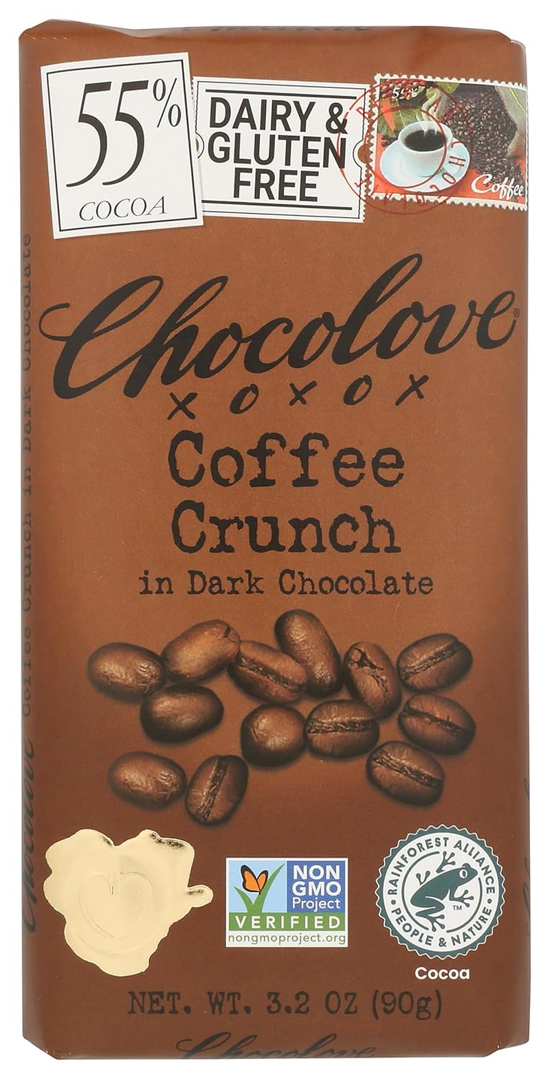 - Dark Chocolate Bar Coffee Crunch - 3.2 Oz.