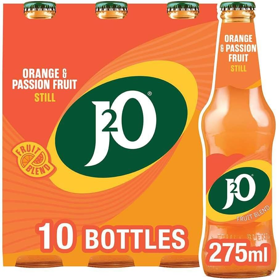 J2O Fruit Blend, Orange and Passion Fruit, 10 X 275Ml