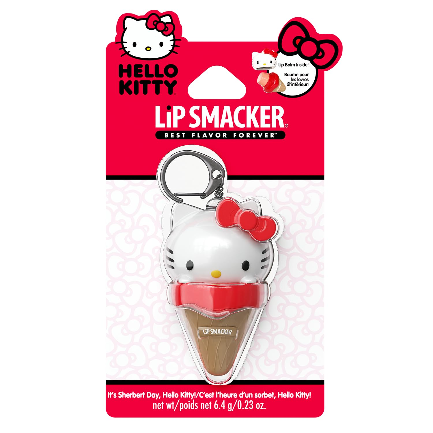 Lip Smacker Hello Kitty Lip Balm, Ice Cream Flavored Moisturizing, Smoothing Soft Shine, Hydrating & Protecting Fun Tasty Flavors, Cruelty-Free - Ice Cream(Packaging May Vary)
