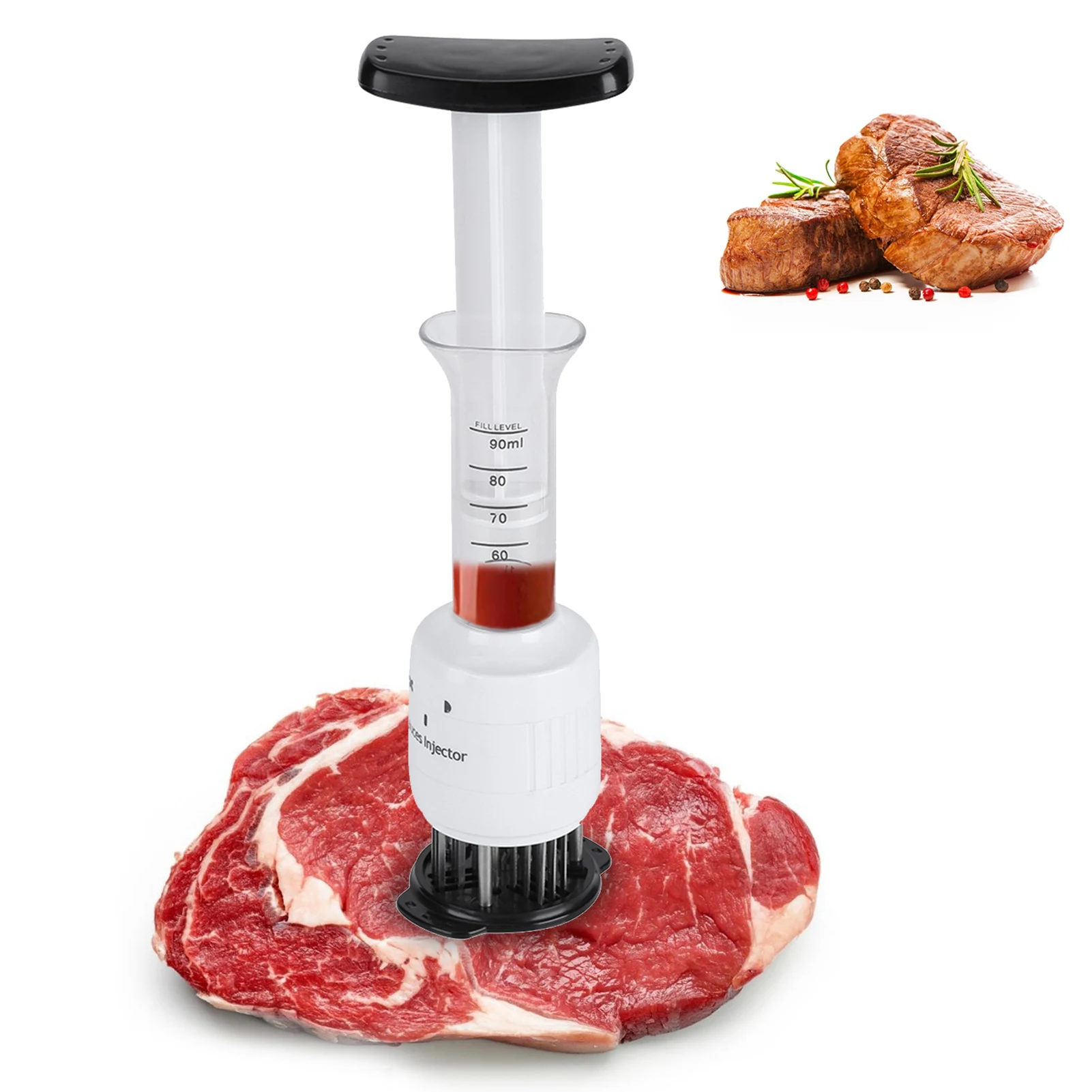 Meat Marinade Tenderizer Needle Injector Steaks Flavor Syringe Cook Kitchen Tool Meat Marinade Tenderizer Meat Tenderizer