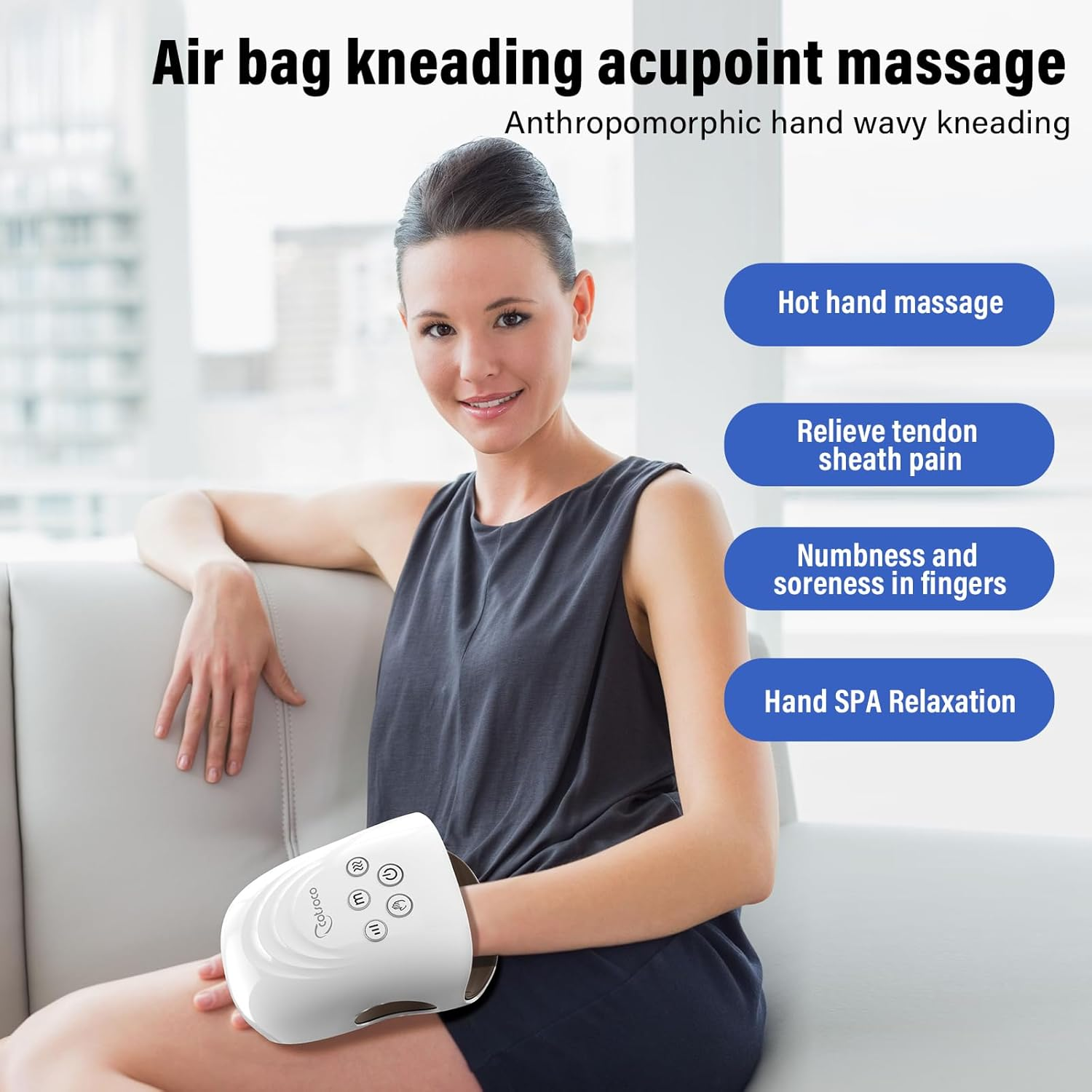 Cordless Hand Massager with Heat and Compression for Arthritis and Carpal Tun... - Picture 4 of 13