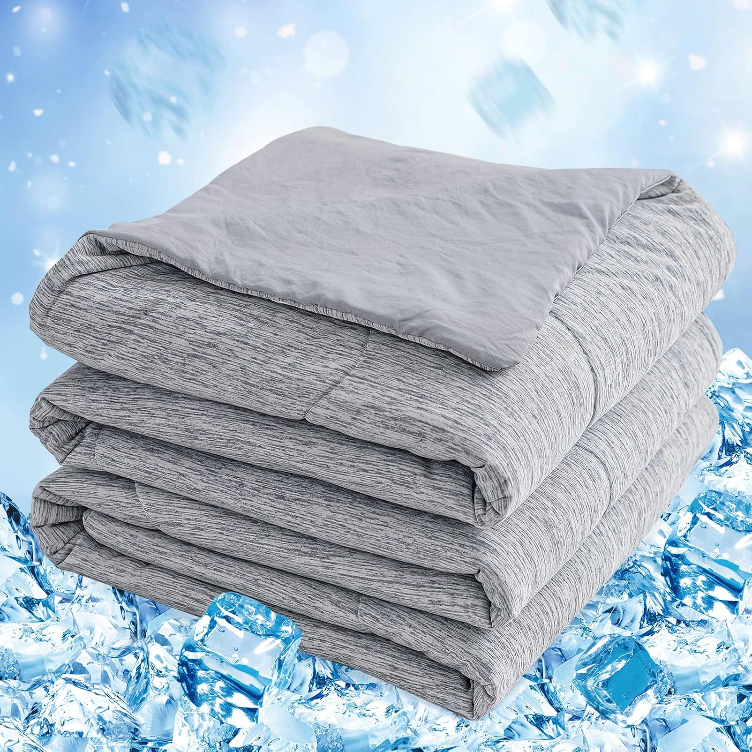 Cooling Comforter King Size, Cooling Blanket with Q-Max 0.45 Arc-Chill Cooling Fiber for Hot Sleeper and Night Sweats, Cool Soft Thin Breathable Summer Comforter for Bed, (90