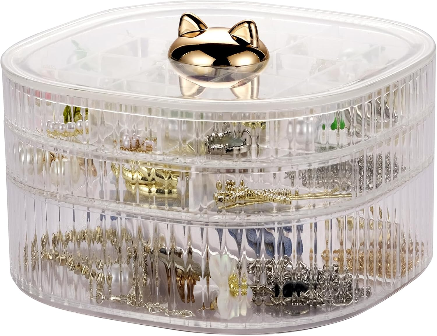 3 Layer Acrylic Jewelry Organizer, Small Ring Organizer, Clear Stackable Jewelry Box