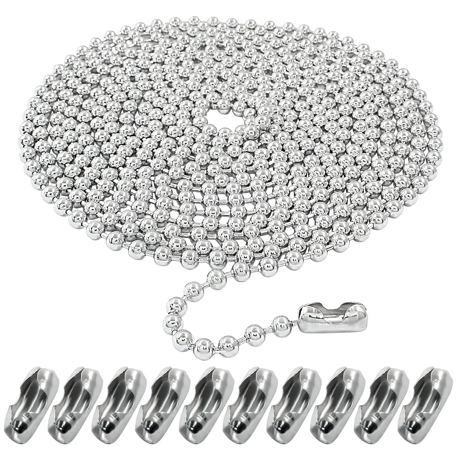 10 Feet Stainless Steel Ball Chain, 4.5mm Beaded Pull Chain | 118 inch