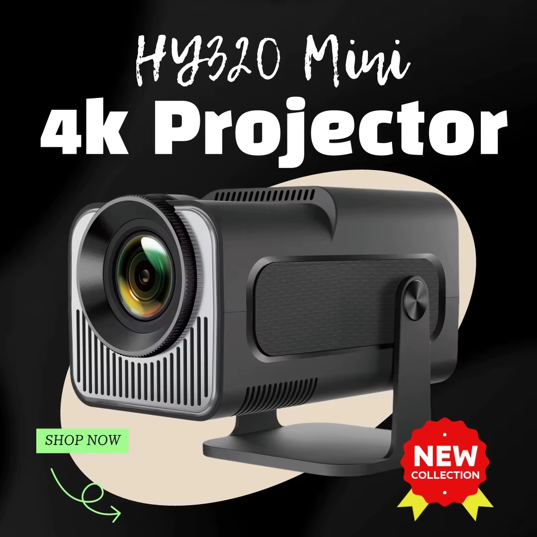 HY320 Mini Android 11 4K Projector 720P 300ANSI Wifi6 BT5.0 Ultra Short Focus 180° Rotable Projector For Home Cinema