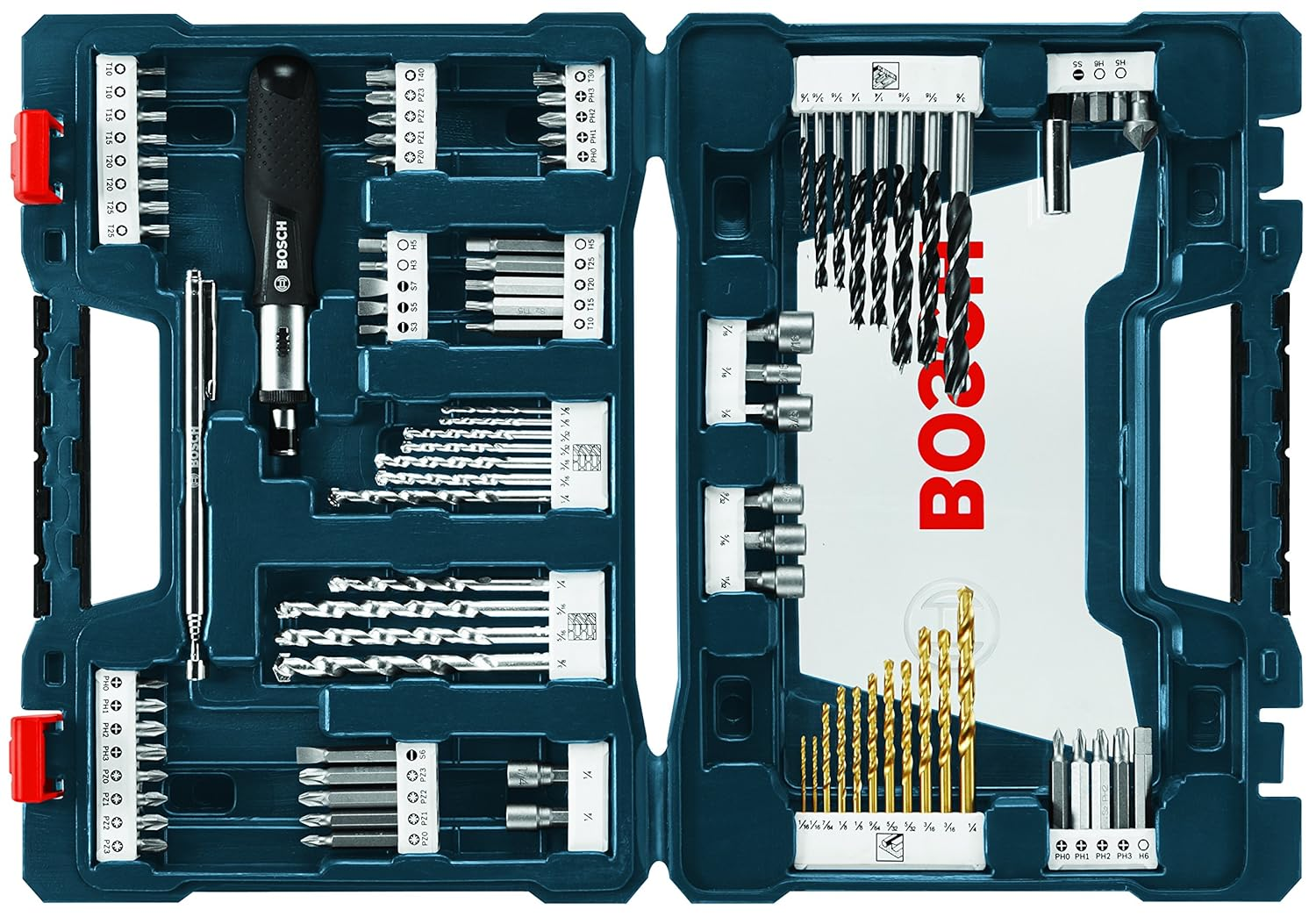 MS4091 91-Piece Drilling and Driving Mixed Set with Included Case for Applications in Wood, Metal, Masonry