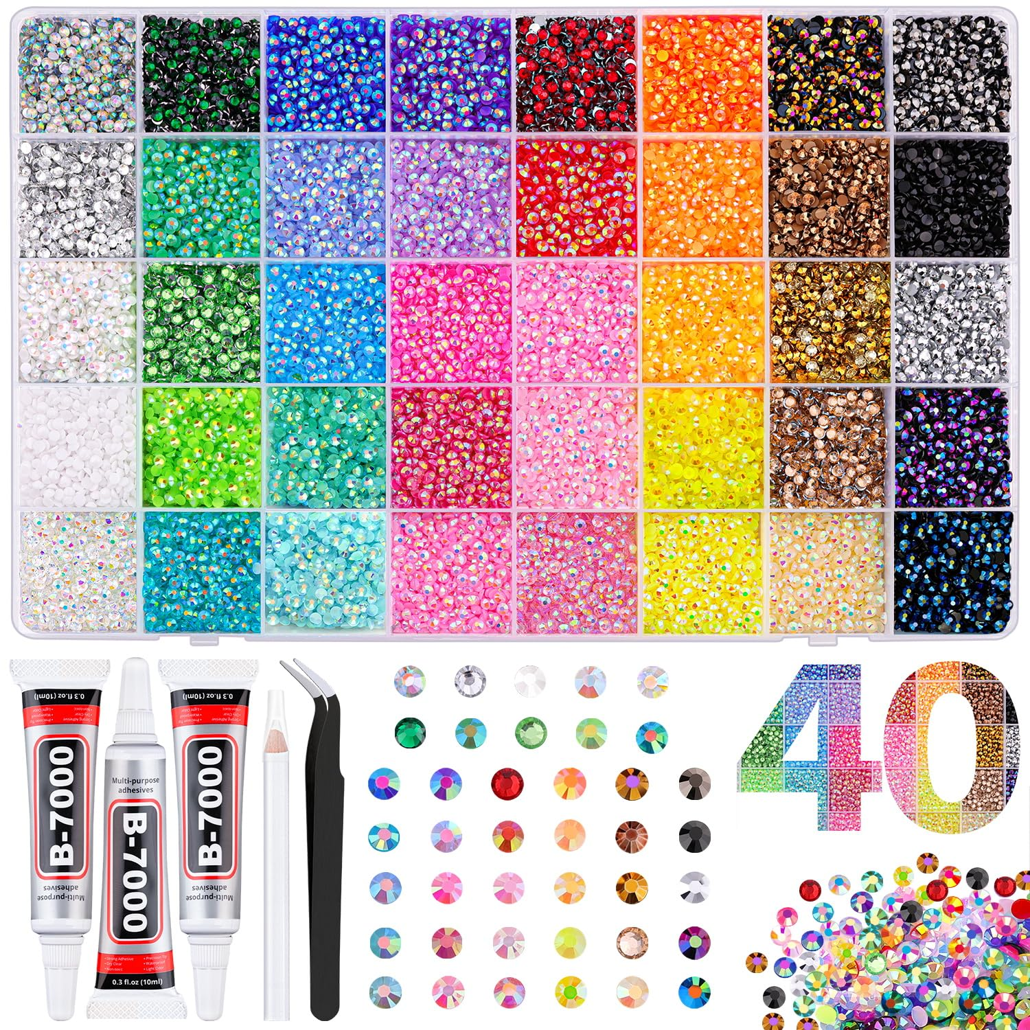 Bedazzling Kit 50000Pcs 3Mm Jelly Rhinestones - Diamond Art