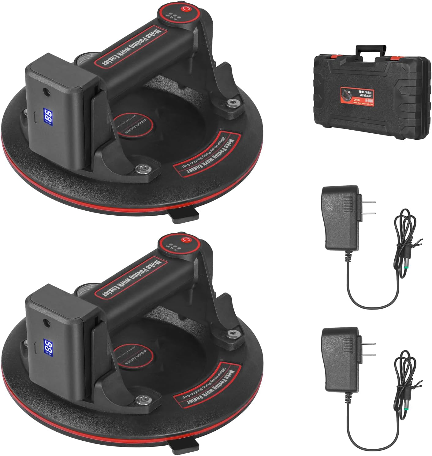 8" Electric Vacuum Suction Cups Lifter with Battery 3000mAh Max Load 600lbs G... - Picture 9 of 14