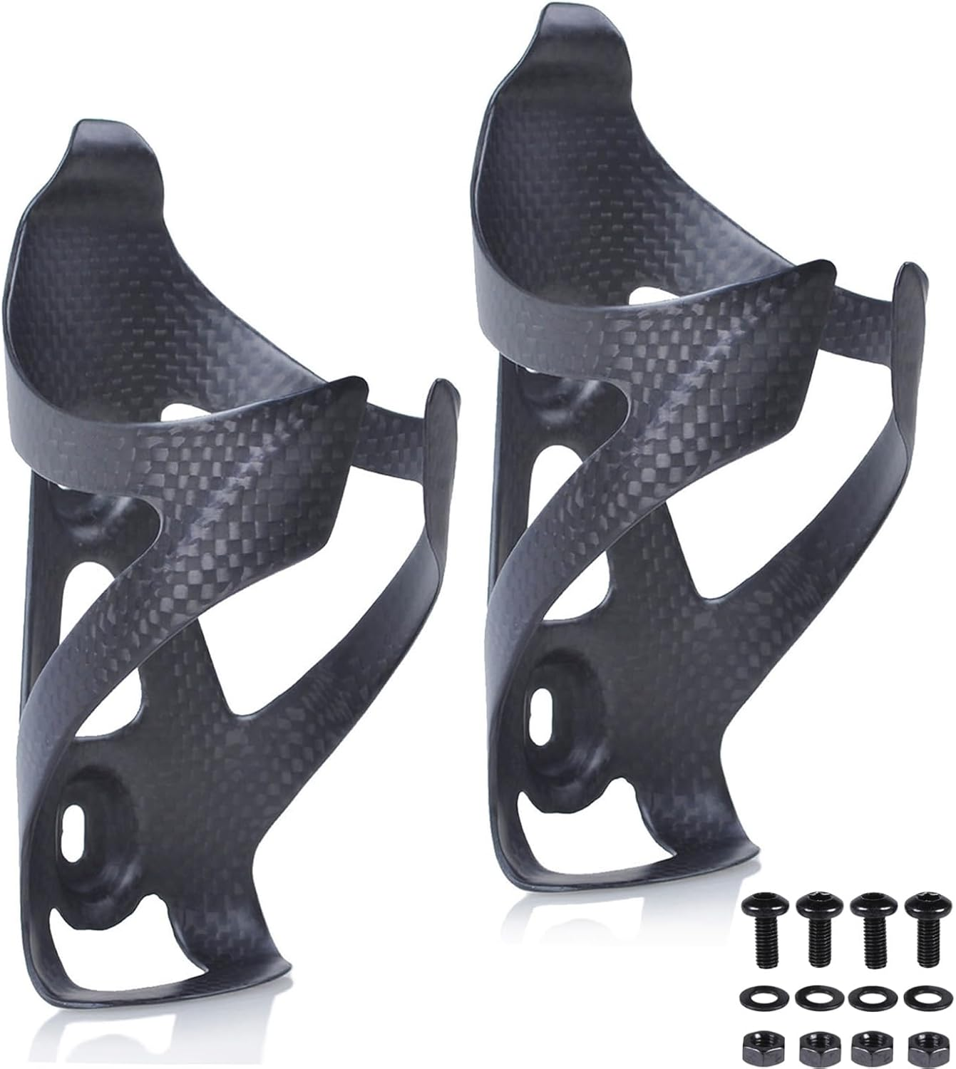 2 Pack Ultra-Light Full Carbon Fiber Bicycle Bike Drink Water Bottle Cage Holder Brackets for Road Bike MTB Cycling