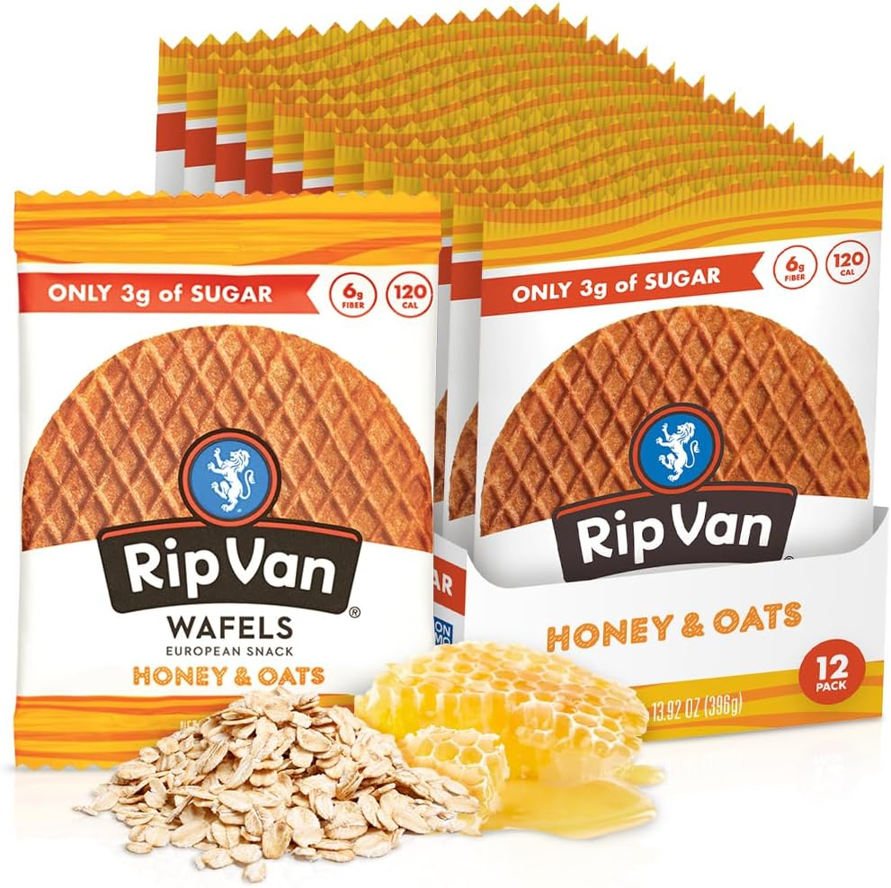 Rip Van Wafels Dutch Caramel & Vanilla Stroopwafels - Healthy Snacks - Non GM... - Picture 10 of 14