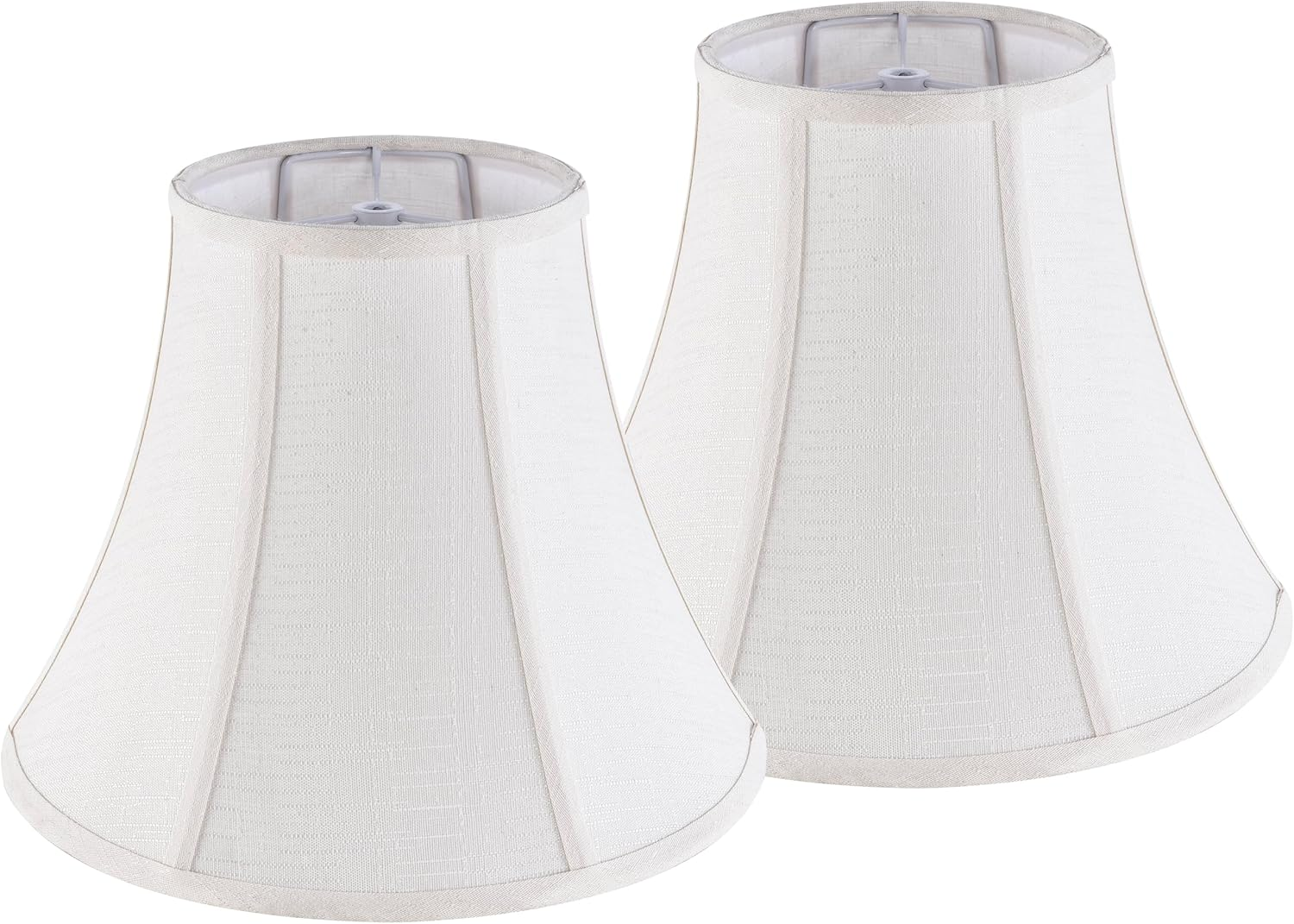 Creme White Bell Lamp Shades Set of 2 Medium Shade 6.7``Top X 13``Bottom X 10``High(Spider) Traditional Lampshade for Table & Bedside Lamp - Replacement Lampshades by JERHOUS