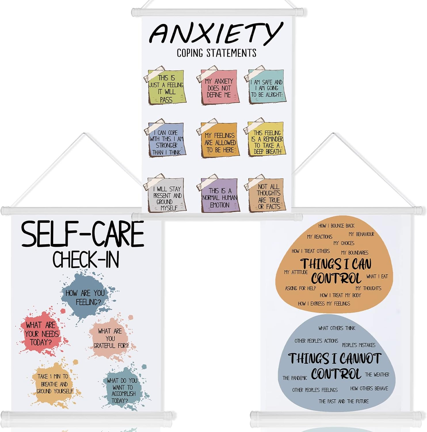 3 Mental Health Posters - Positive Motivation for School Counseling Classroom