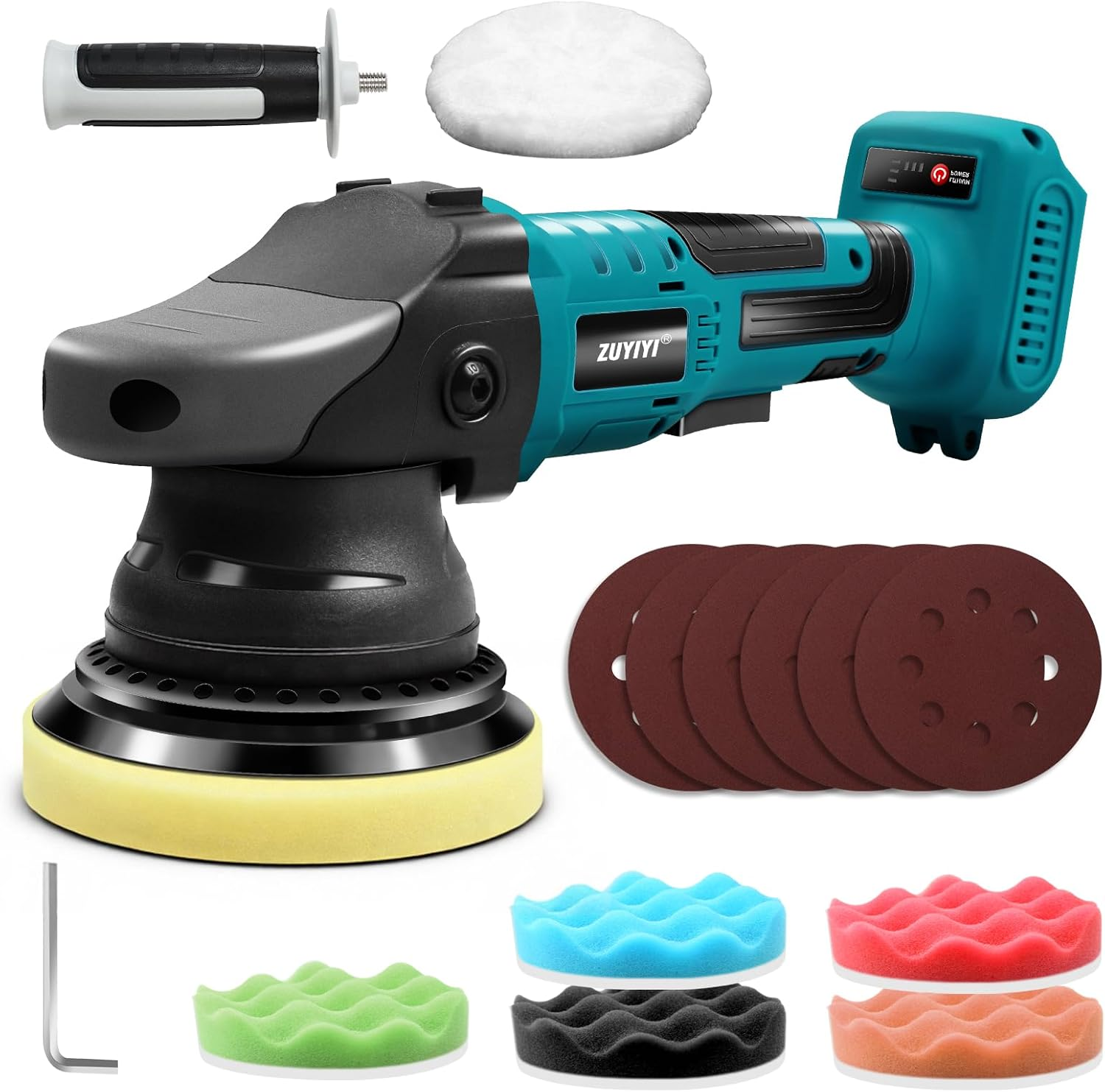 Cordless Buffer Polisher for Makita 18V Battery, 5 Inch Orbital Polisher, 3 Variable Speed, Car Buffer Waxer Kit for Car Boat Detailing, Polishing, Scratch Removing (NO Battery Included)