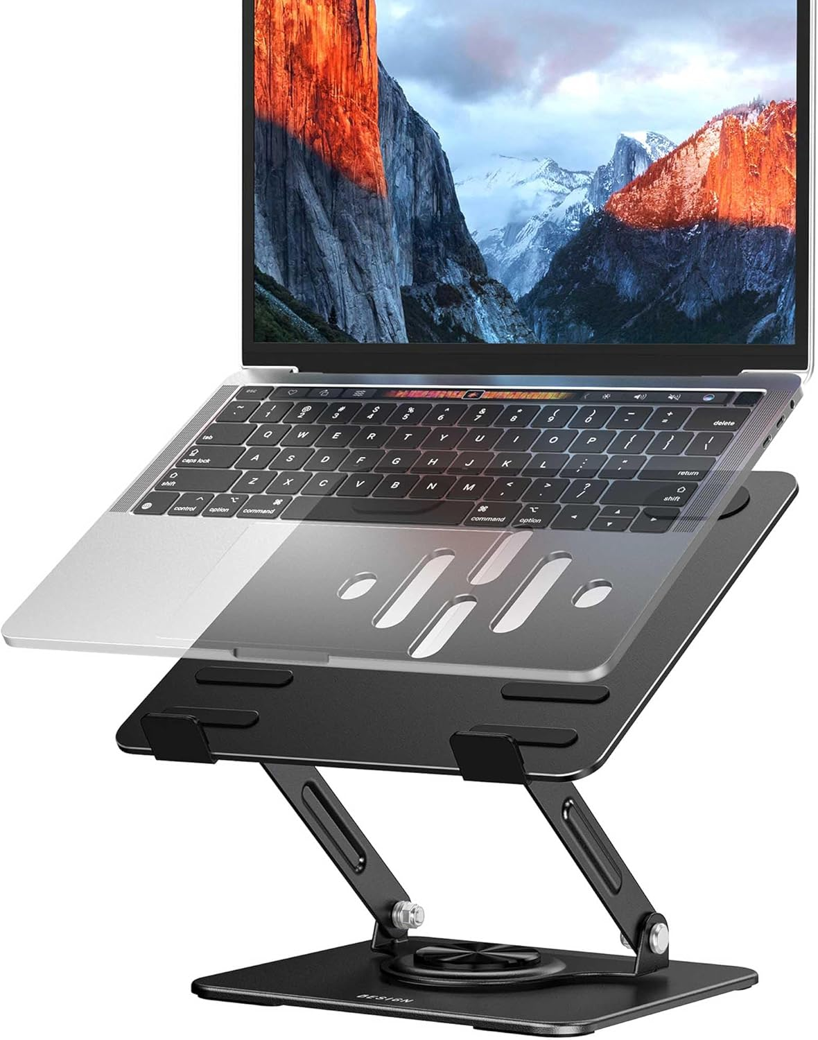LS11 Laptop Stand with 360° Rotating Base, Ergonomic Adjustable Notebook Holder, Riser Holder Computer Stand Compatible with Air, Pro, Dell, HP, Lenovo More 10-14