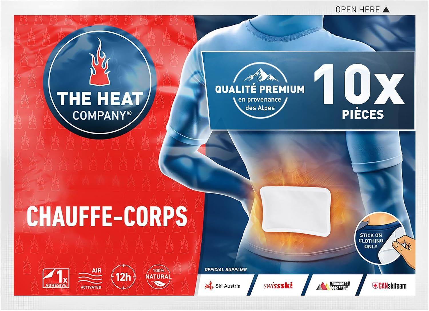Chauffe-Corps - 10, 20 Ou 40 Pièces - Extra Chaud - Adhésif - Patch Auto-Chauffant Dos - 12 Heures De Chaleur Agréable Et Constante - Chaleur Immédiate - Purement Naturel