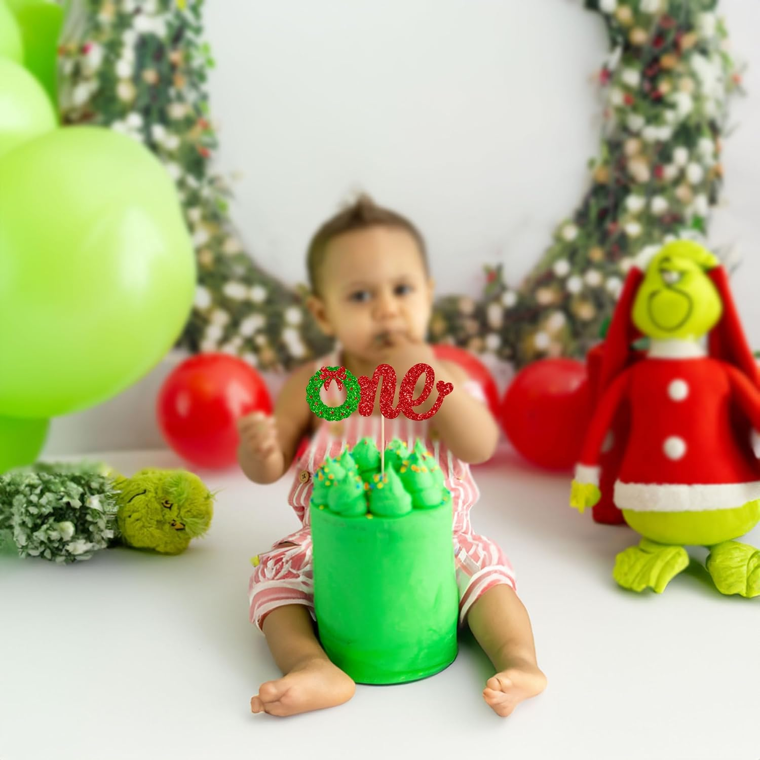 Gyufise 1 Pack Christmas Wreath One Cake Topper Red Green Merry Christmas Cak... - Picture 10 of 32