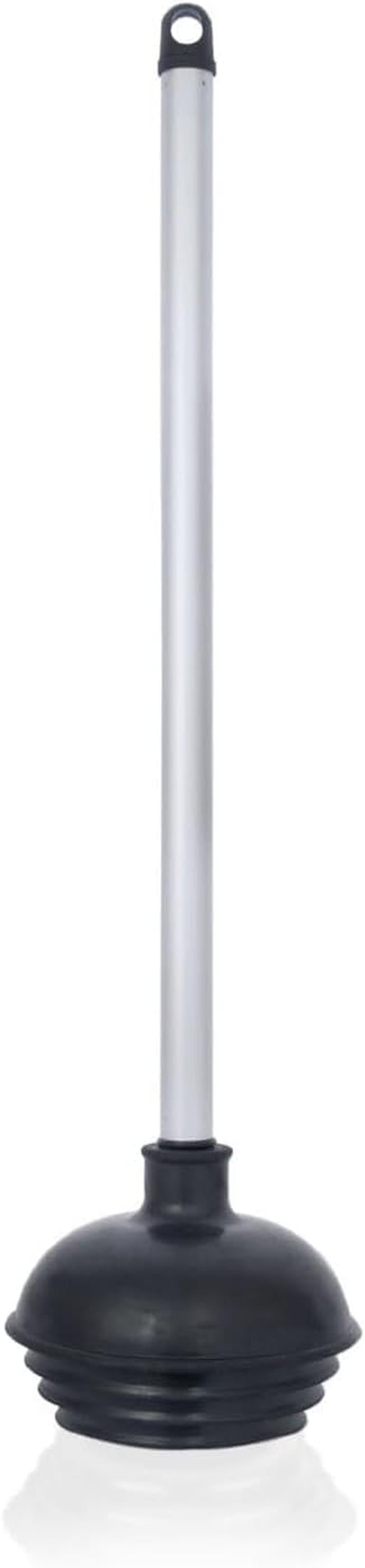 60166A Toilet Plunger with Patented All-Angle Design, Heavy-Duty Toilet Bowl Plunger with Aluminum Handle, Bathroom Necessity, Black, 1-Pack