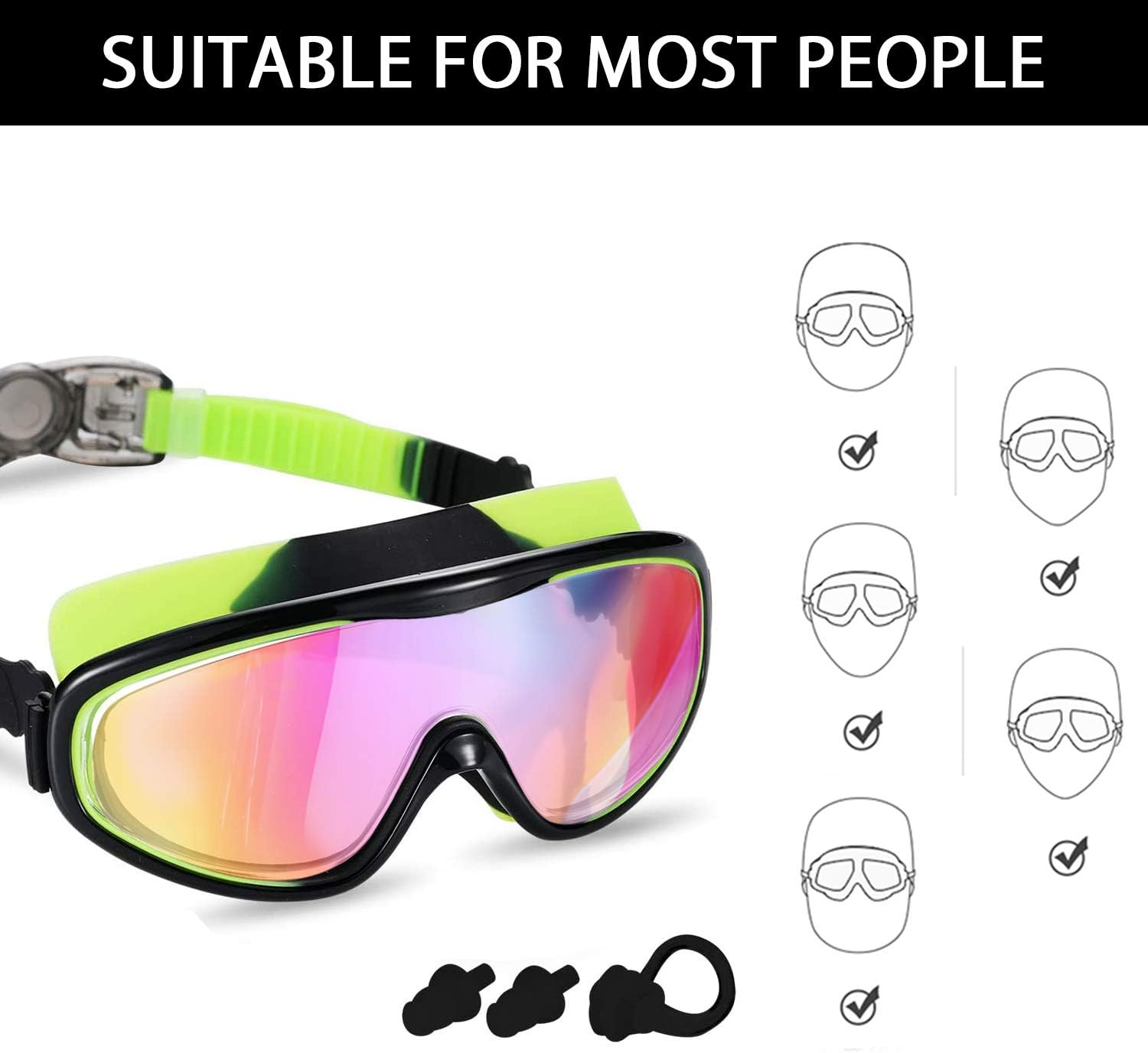 Young4us 2 Pack Kids Swim Goggles, Swimming Glasses for Children from 3 to 15... - Picture 4 of 17