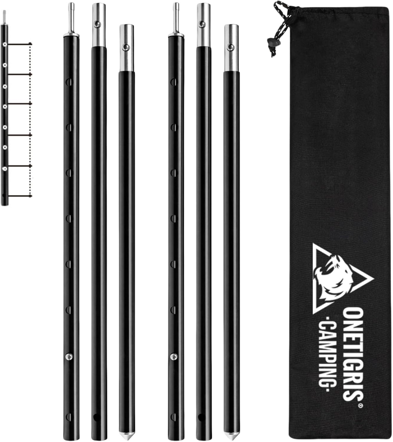Upgraded Tent Poles – Set of 2 Adjustable Telescoping Tarp Poles, Aluminum Replacement Poles for Tent, Tarp, Canopy, Awning, Shelter, Heavy Duty Aluminum Alloy Camping Poles
