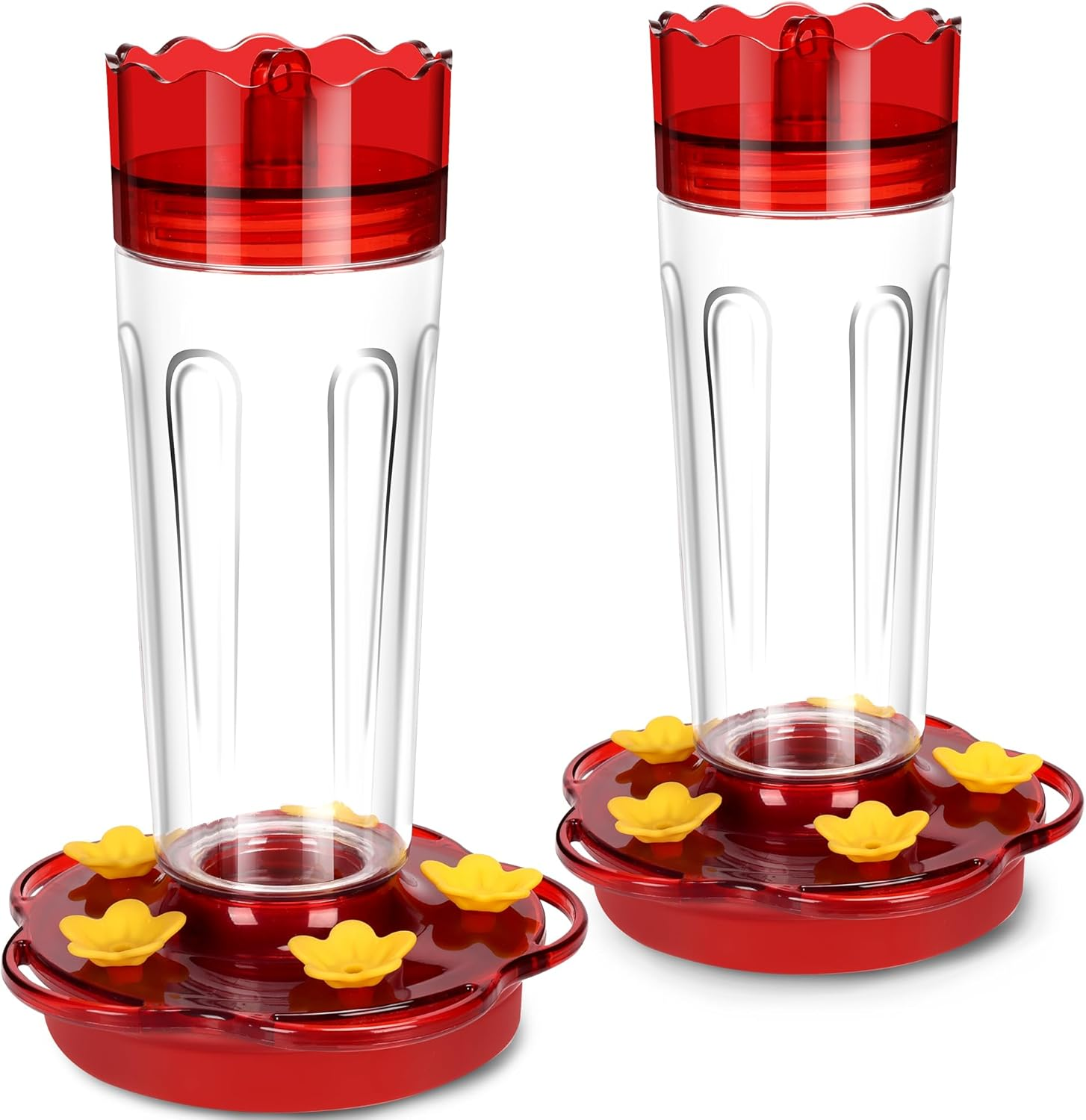 Plastic Hummingbird Feeders for Outdoors Hanging Ant and Bee Proof, 2 Pack 15 Ou