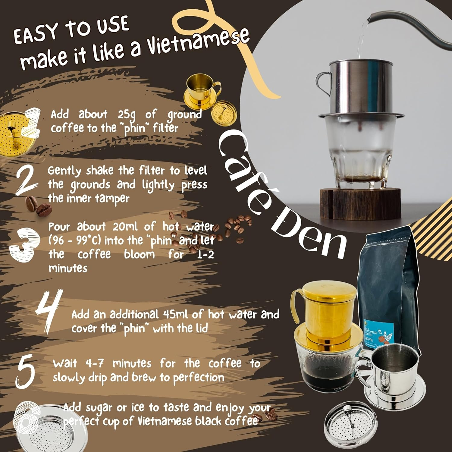 Vietnamese Coffee Phin Filter - Silver, Traditional Portable Stainless Steel ... - Picture 9 of 13
