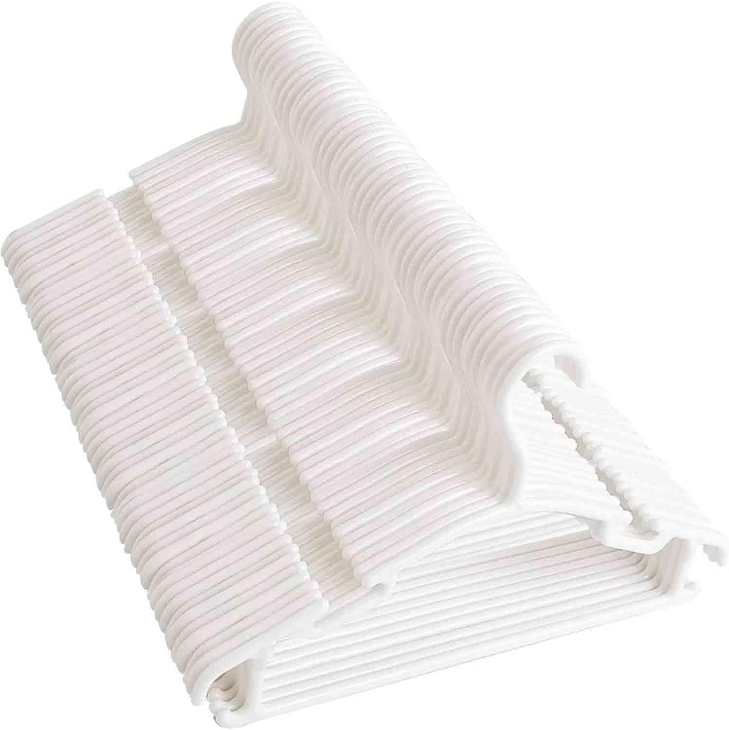 Kids Hangers 100 Pack Baby Hangers for Closet Toddler Hangers Plastic White Childrens Hangers Small Hangers (100 Pack White)