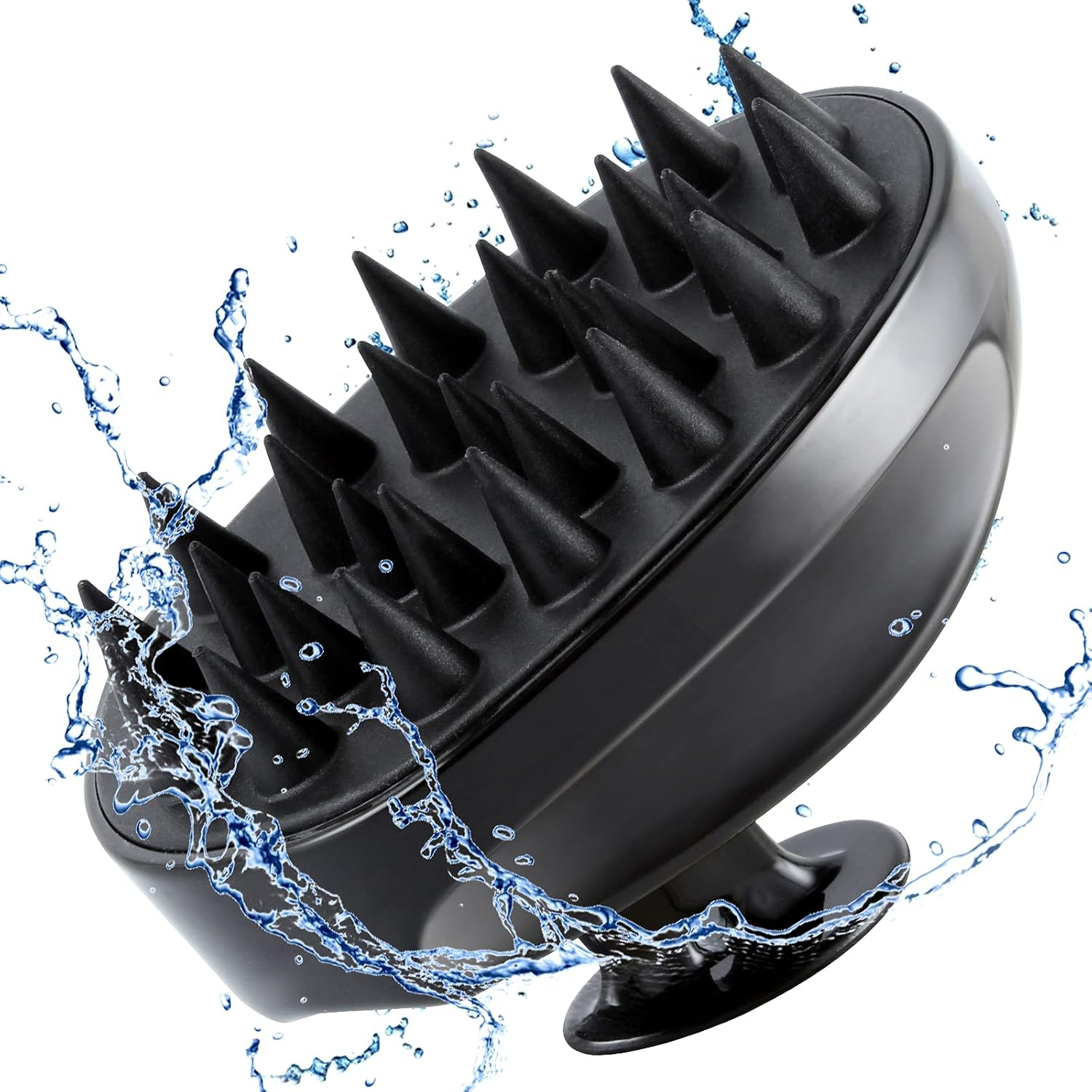 Scalp Massager Shampoo Brush, Hair Scalp Scrubber Shower Hair Brush Head Massager for Stress Relax Hair Growth, Dandruff Brush Scalp Exfoliator for Women Men Kids Pets, Black