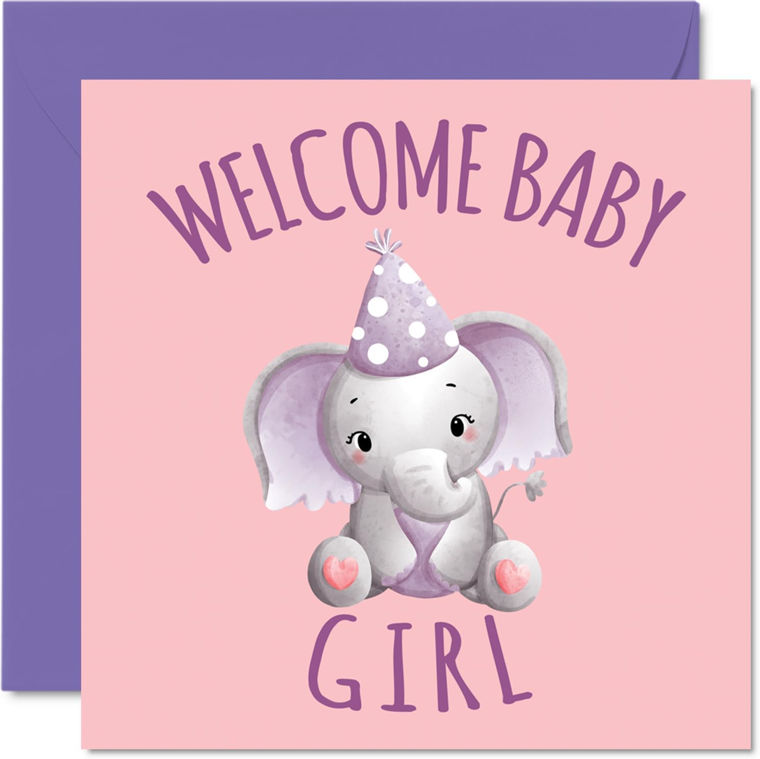 Elephant New Baby Card - Welcome Baby Girl - Congratulations Its a Baby Girl  Car | eBay