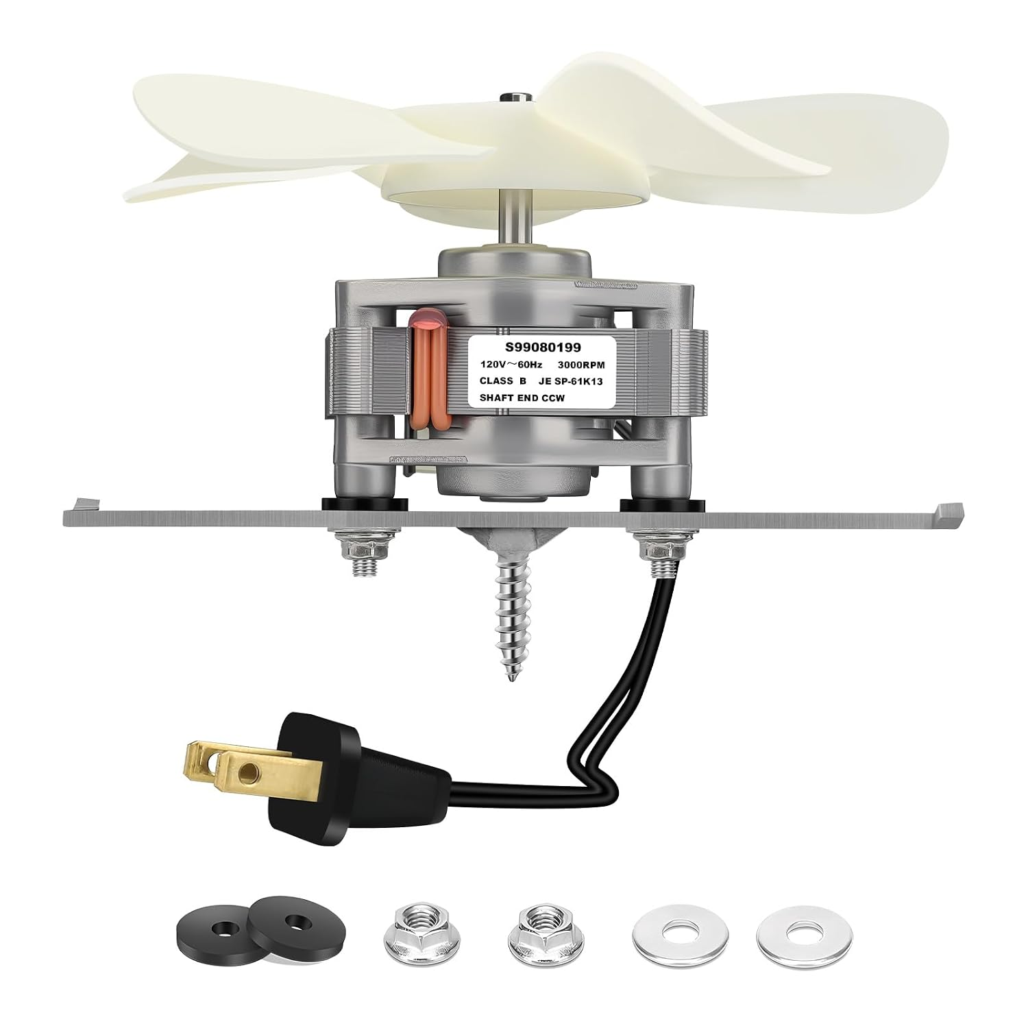 S99080199 Bathroom Exhaust Motor – 80 CFM, 4.0 Sones Powerful Vent Fan Motor, Attic Fan Motor Replacement for 512, 512M, 673, 673-C, 8870, Bathroom Fan Motor Replacement 99080199