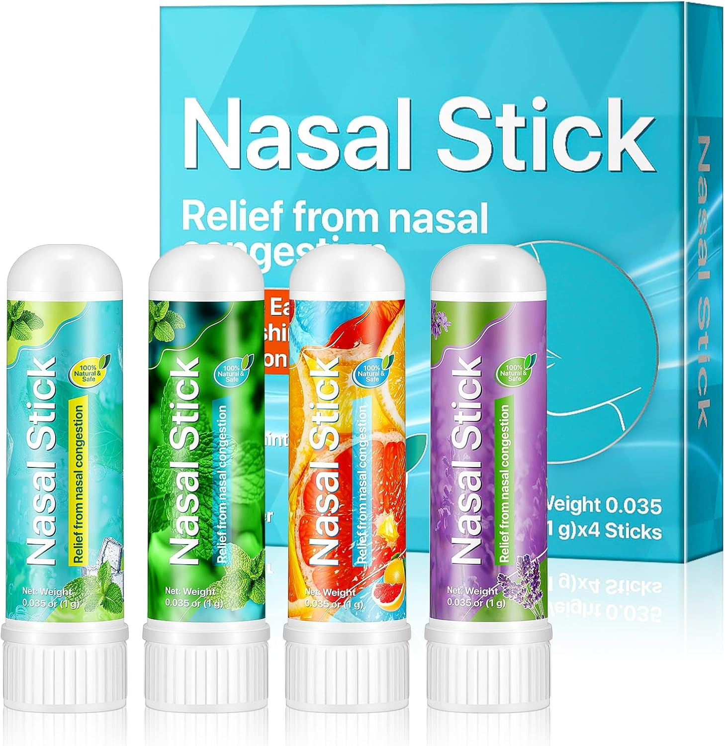 Nasal Stick, 4 Stück Tragbare Inhalierstift für Die Nase Sofortige