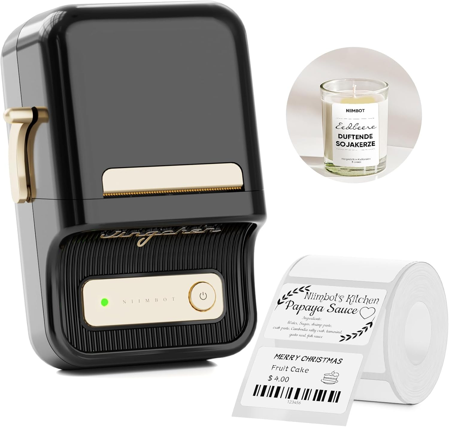 B21 Label Printer,Bluetooth Thermal Label Maker,Ideal for Home Organization,Business,Ofice,50X30Mm Label,230Pcs(Black)