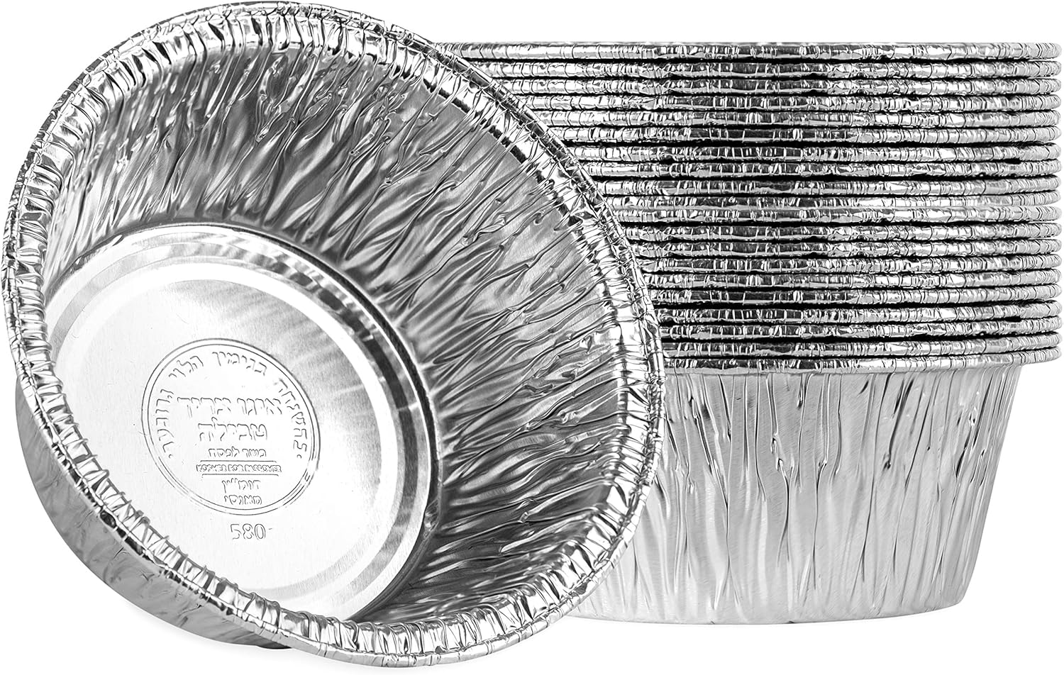 4.5'' Inch round Tin Foil Pans Disposable Aluminum, Freezer & Oven Safe Pack of 20