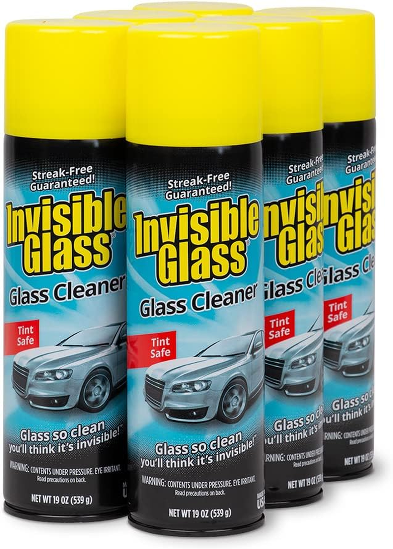 91164-6PK Premium Aerosol Glass and Window Cleaner for Auto and Home, Streak-Free, Ammonia-Free, Tint-Safe, 19 Oz, Pack of 6