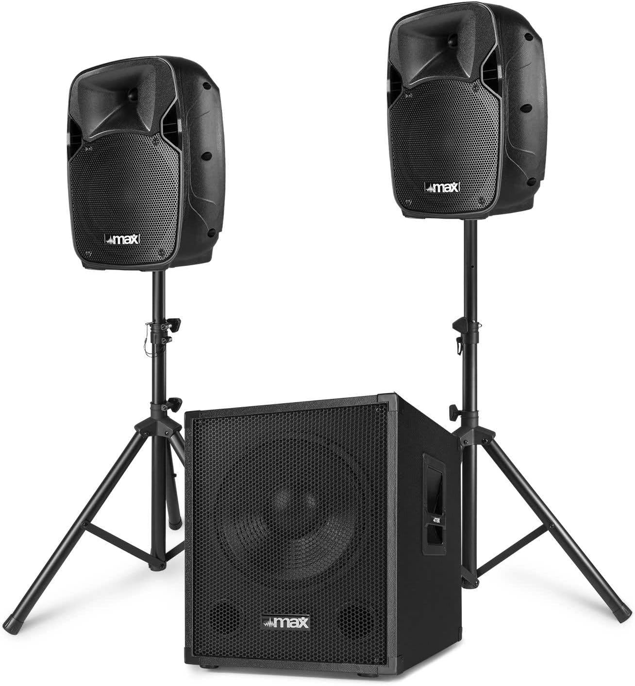 MX700 Système Triphonique Actif 2.1, Puissance 750W, Subwoofer 12” Et 2X Enceintes 8”, Entrées Micro Et Ligne RCA Ou Jack 6,35Mm, Idéal Pour Les Soirées Et Évènements