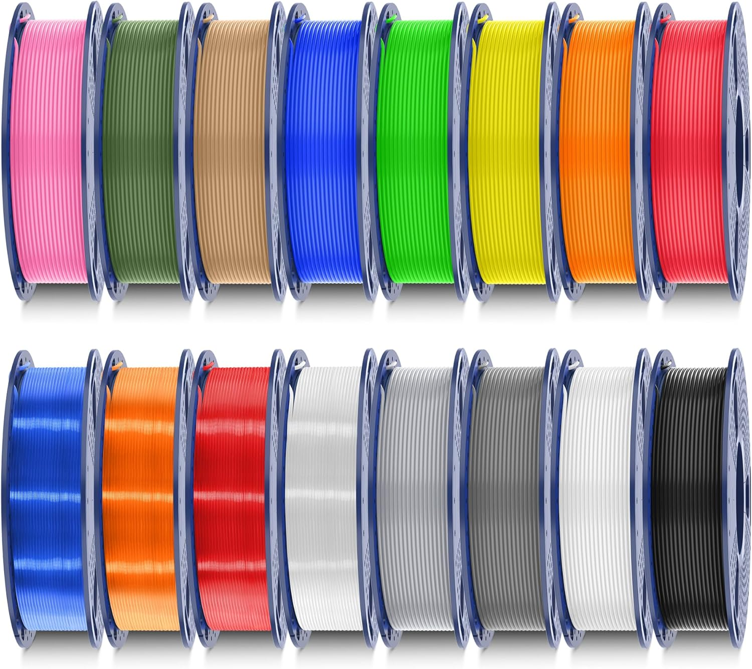16 Color PLA Filament Bundle Multicolor, PLA 3D Printer Filament 1.75Mm