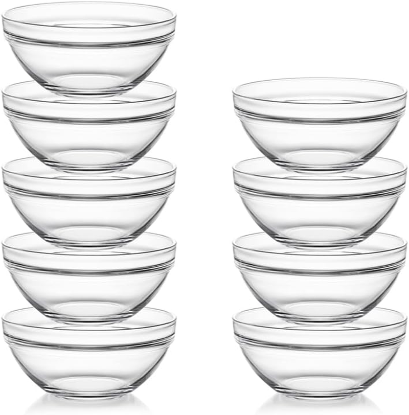 3 Inch Small Glass Dipping Bowls Set, 3 Oz Dipping Sauce Bowls/Dishes, Mini Sauce Bowls for Ketchup, Soy, BBQ, Sushi, Party, 9 Pack
