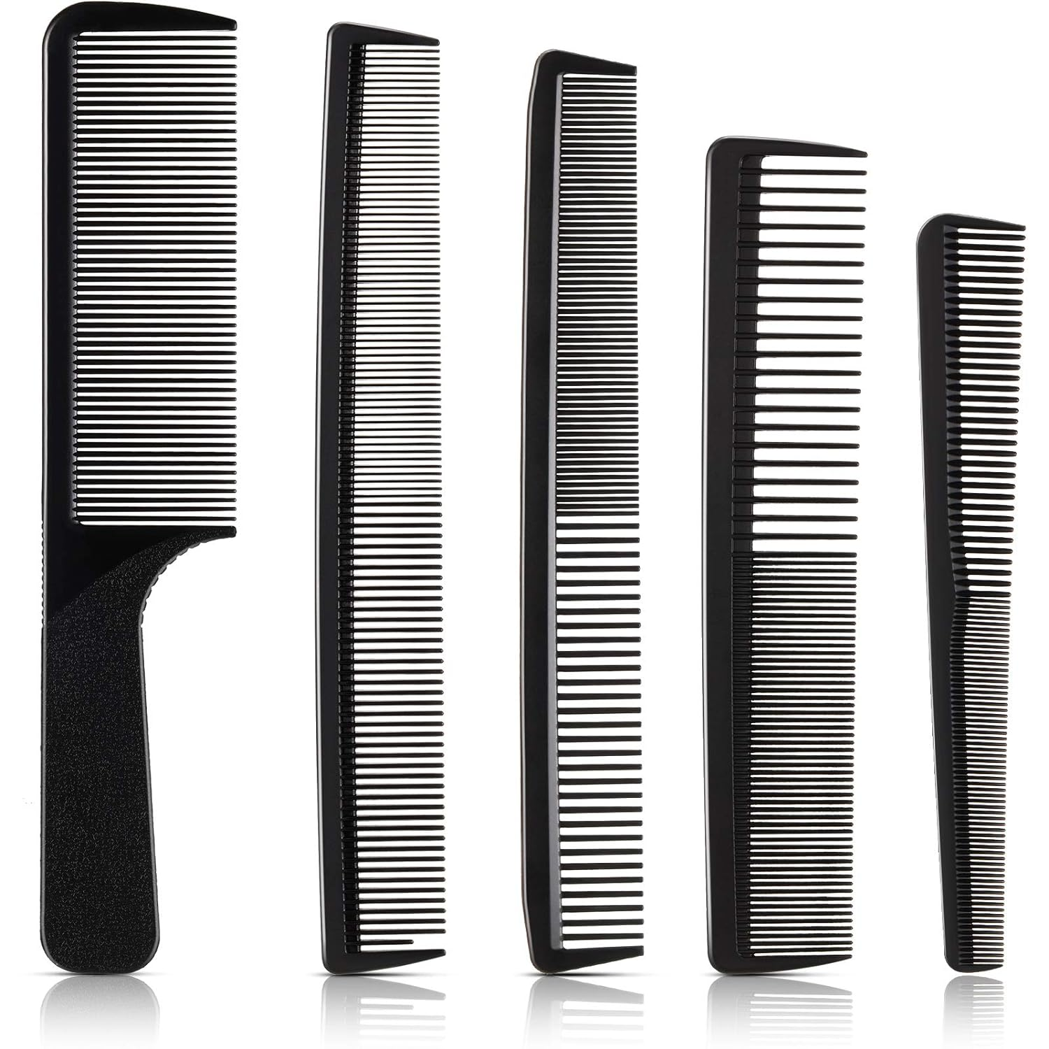 5 Pcs Carbon Styling Combs Set, Fine Teeth, Anti-Static Hairdressing Combs