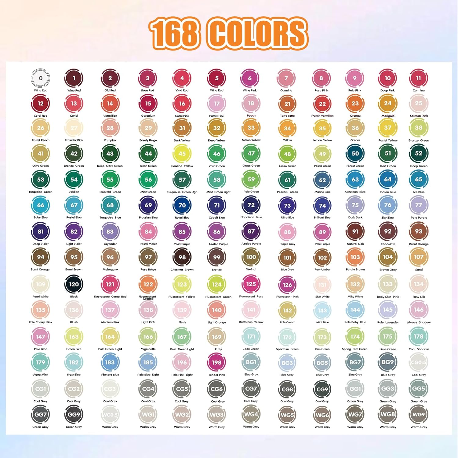 168 Colors Alcohol Brush Markers with Free App,Dual Brush & Chisel Tips Blend... - Picture 6 of 17