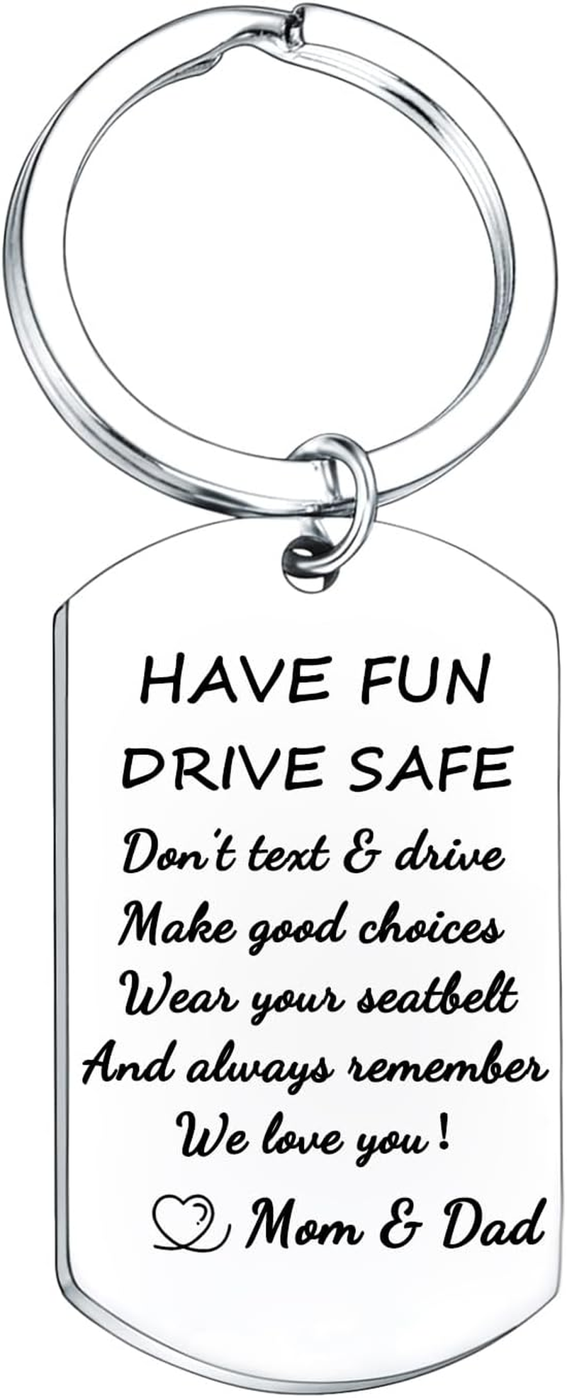 Drive Safe Keychain New Driver Gift to Daughter Son from Mom Dad 16 Years Old Keychain Gifts for Daughter Son