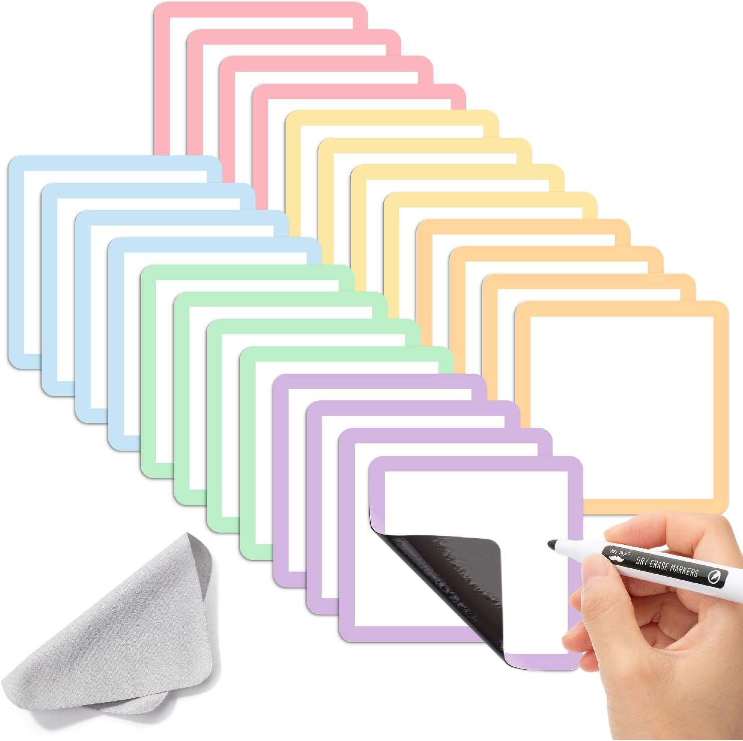 24 Imanes Pizarra Blanca 4x4 Pulg Etiquetas Magneticas Coloridas Utiles Escuela