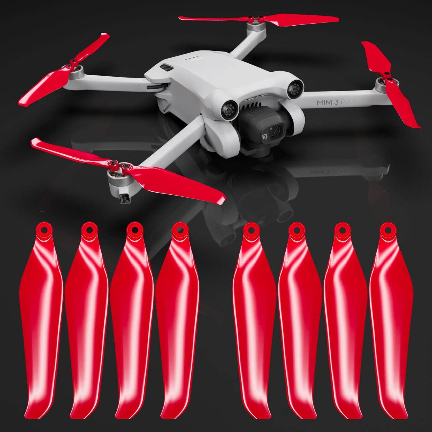 Master Airscrew Stealth Propellers for DJI Mini 3 Pro & Mini 4 Pro - Red, 4 p... - Picture 2 of 18