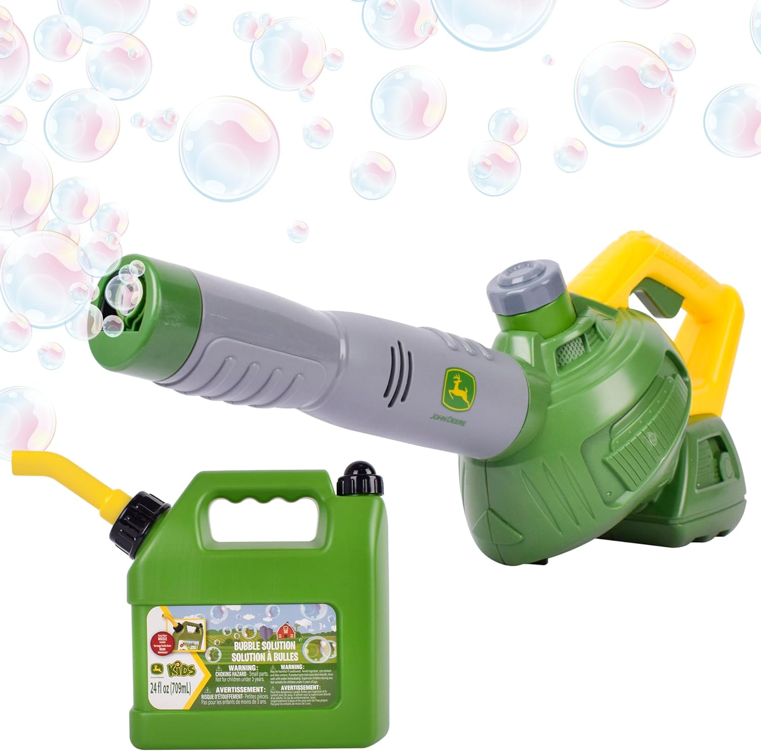 Bubble Leaf Blower Toy for Kids Includes 24Oz Bubble Refill Gas Can, Outdoor Bubble Machine for Kids, Easy to Use, Outdoor Play, Great Gift Toddler 3+