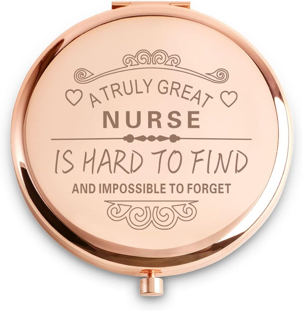Nurse Gifts, Personalized Engraved Compact Mirrors for Women Her, Unique Pres...