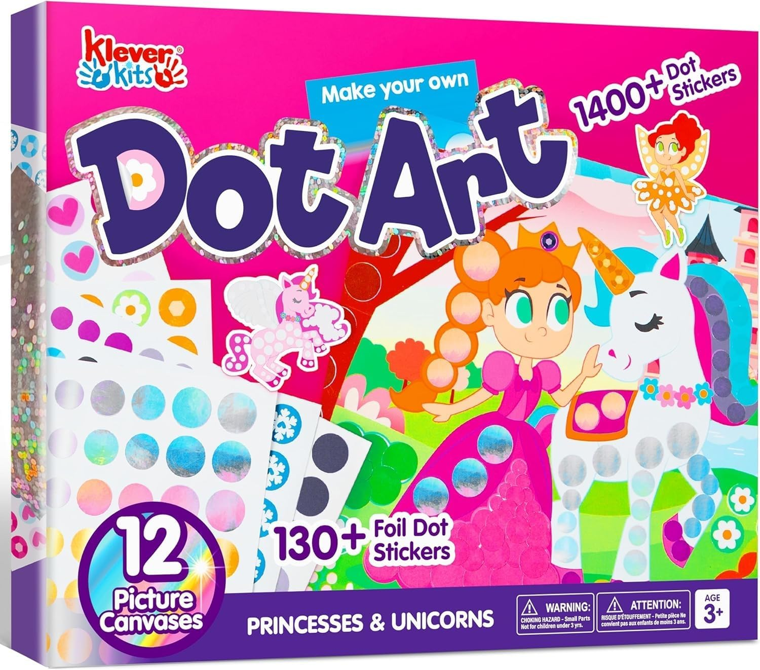 Dot Art Kit for Kids Mess Free Sticker Crafts Travel Toys Ages 3-7 Gift Set Fun!